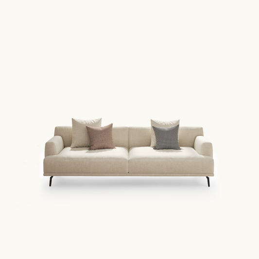 Modern Cotton Linen Sofa 41.3"-110.2" with Durable Fabric & Solid Larch Wood Frame