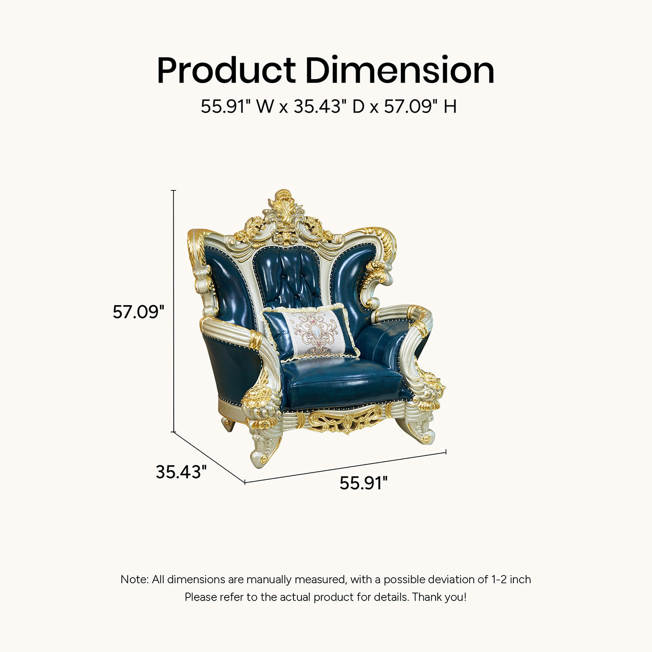 Imperial Sapphire Luxury Sofa Set – European Baroque Tufted Living Room Collection