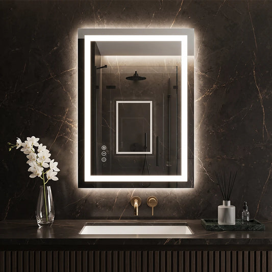LED Bathroom Mirror with Anti-Fog, Front & Back Lighting