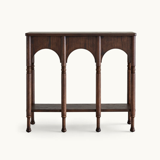 Semo Vintage Arch Console Table, Mid-Century Entryway Table with Shelf