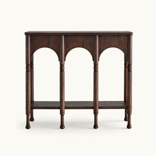 Semo Vintage Arch Console Table, Mid-Century Entryway Table with Shelf