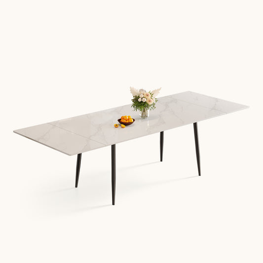 Modern Extendable Dining Table with Sintered Stone Top for 6-10 People