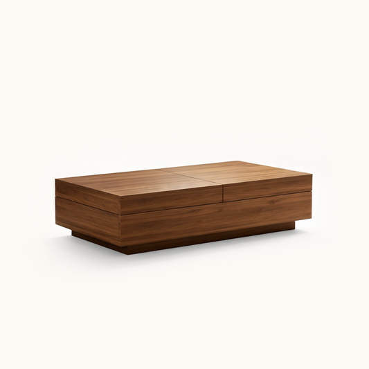 Mid-Century Expandable Coffee Table with Storage for Living Rooms