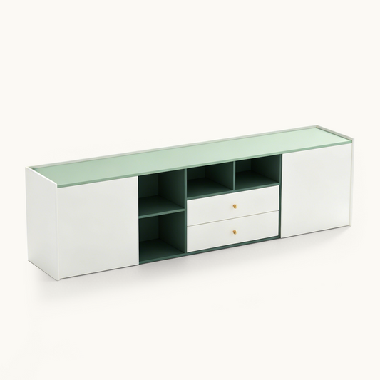Modern TV Stand 78.74" with Cable Management & Flexible Storage Design