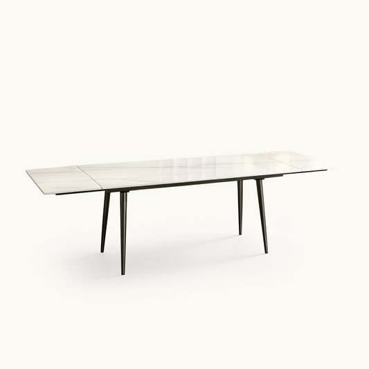 Modern Extendable Dining Table with Sintered Stone Top for 6-10 People