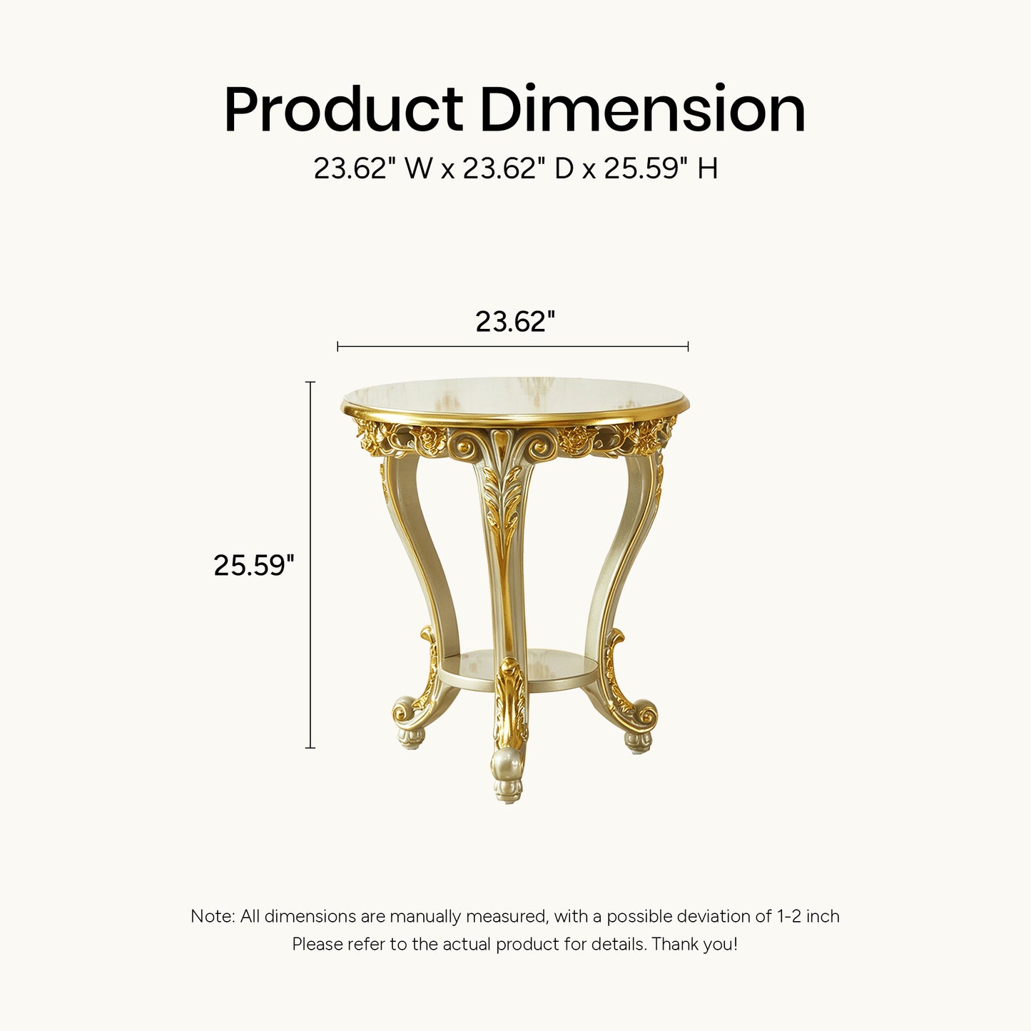 Château Royale End Table – French Rococo Luxury Accent Table