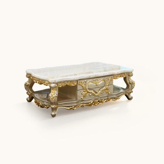 Château Lumière Coffee Table – French Rococo Coffee Table with Storage