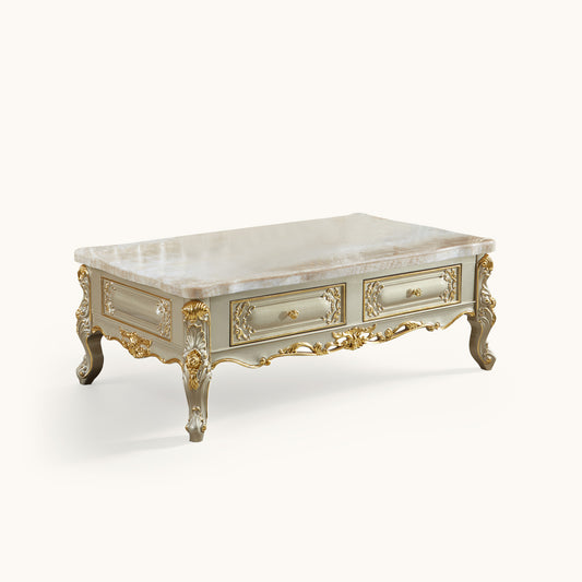 Versailles Royale Coffee Table – Luxury European Baroque Center Table with Storage