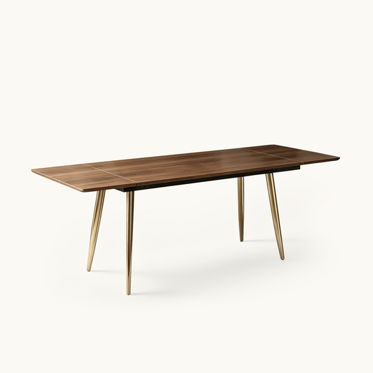 Mid Century Modern Walnut Extendable Dining Table 62"-94"