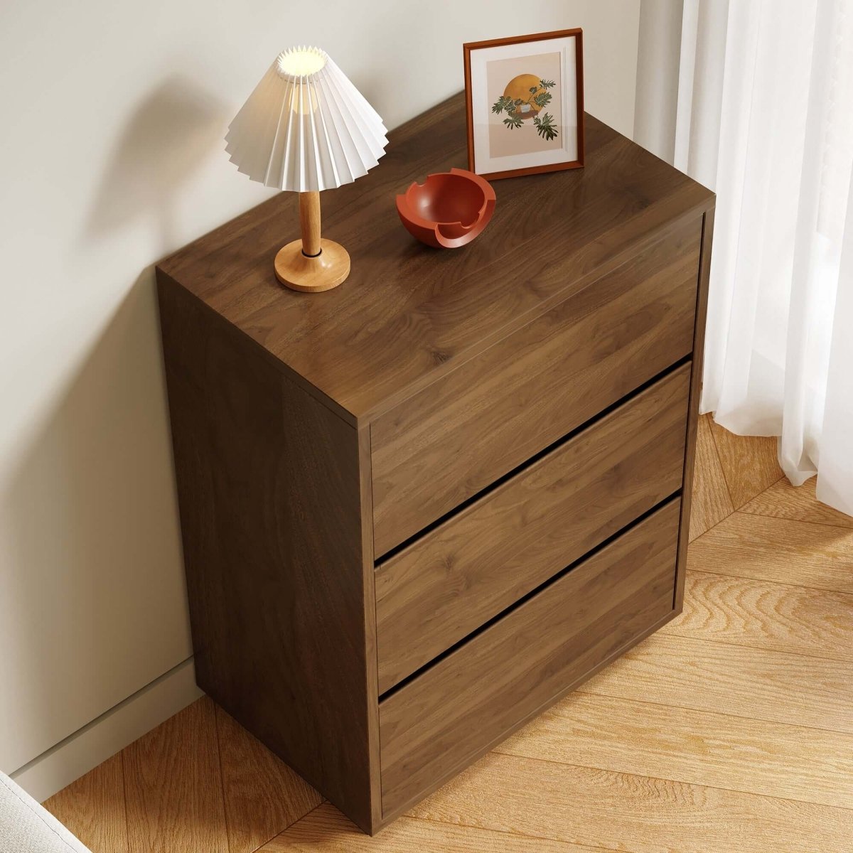 Cabinet S68 - FK - M001 Mid - Century Modern with 3 Drawers 23.62" - FamiDear