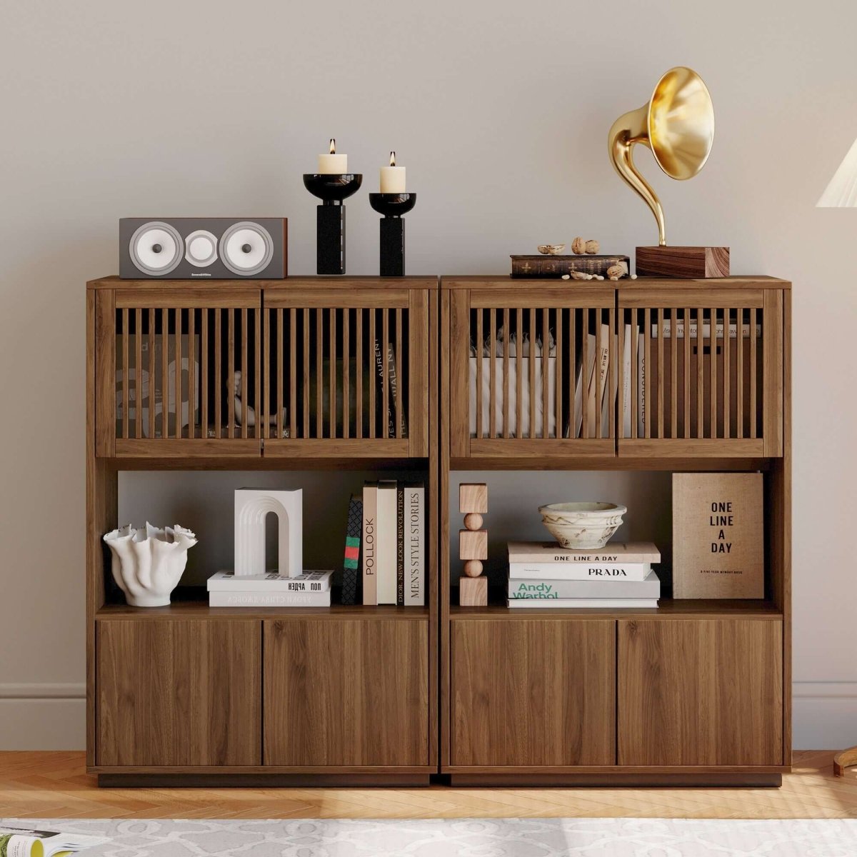 Cabinet S72 - FK - M001 Mid - Century Modern Wooden Flexible Storage - FamiDear