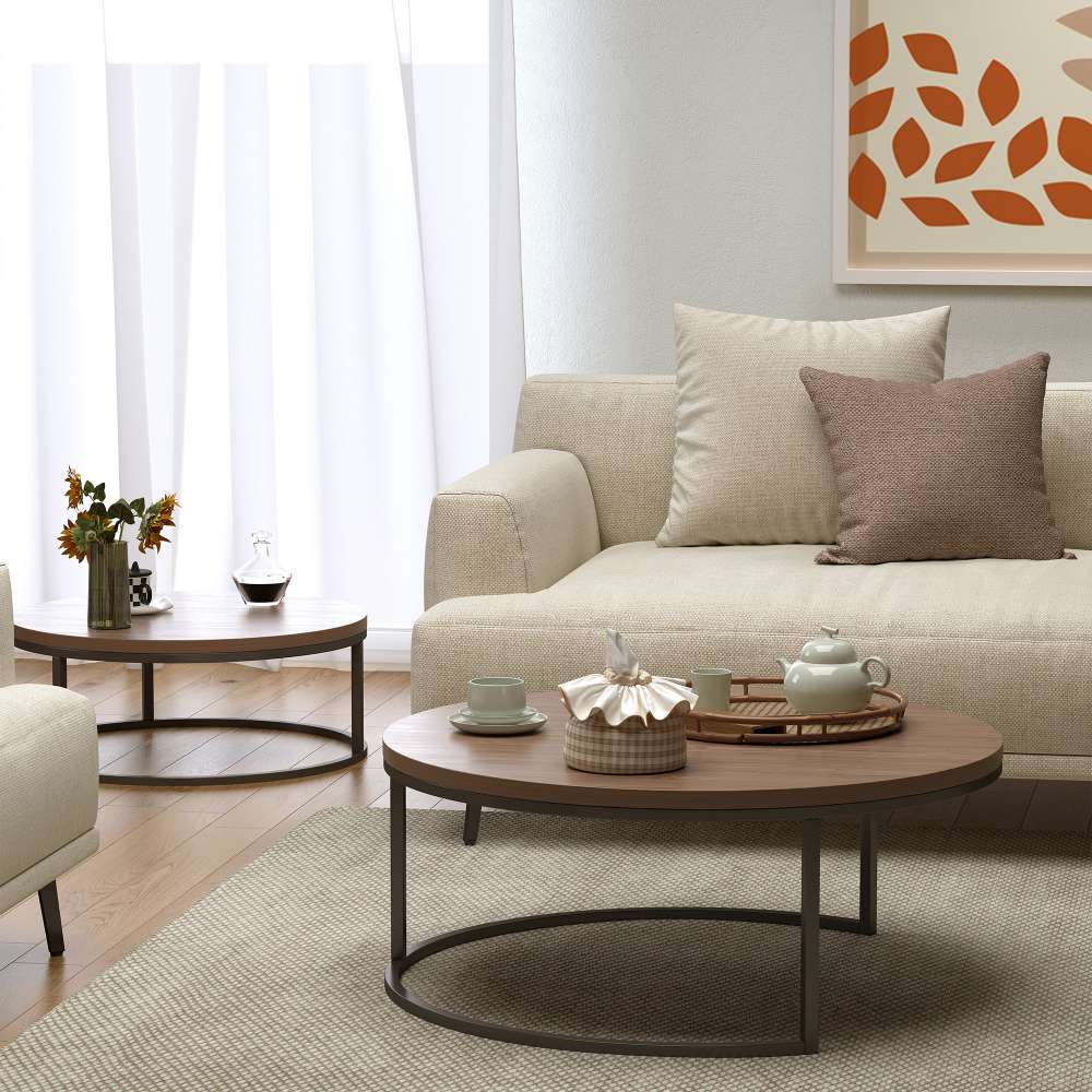 Coffee Table T42 - FK - M001 Modern Rotundity 55.2" (Set of 2) - FamiDear