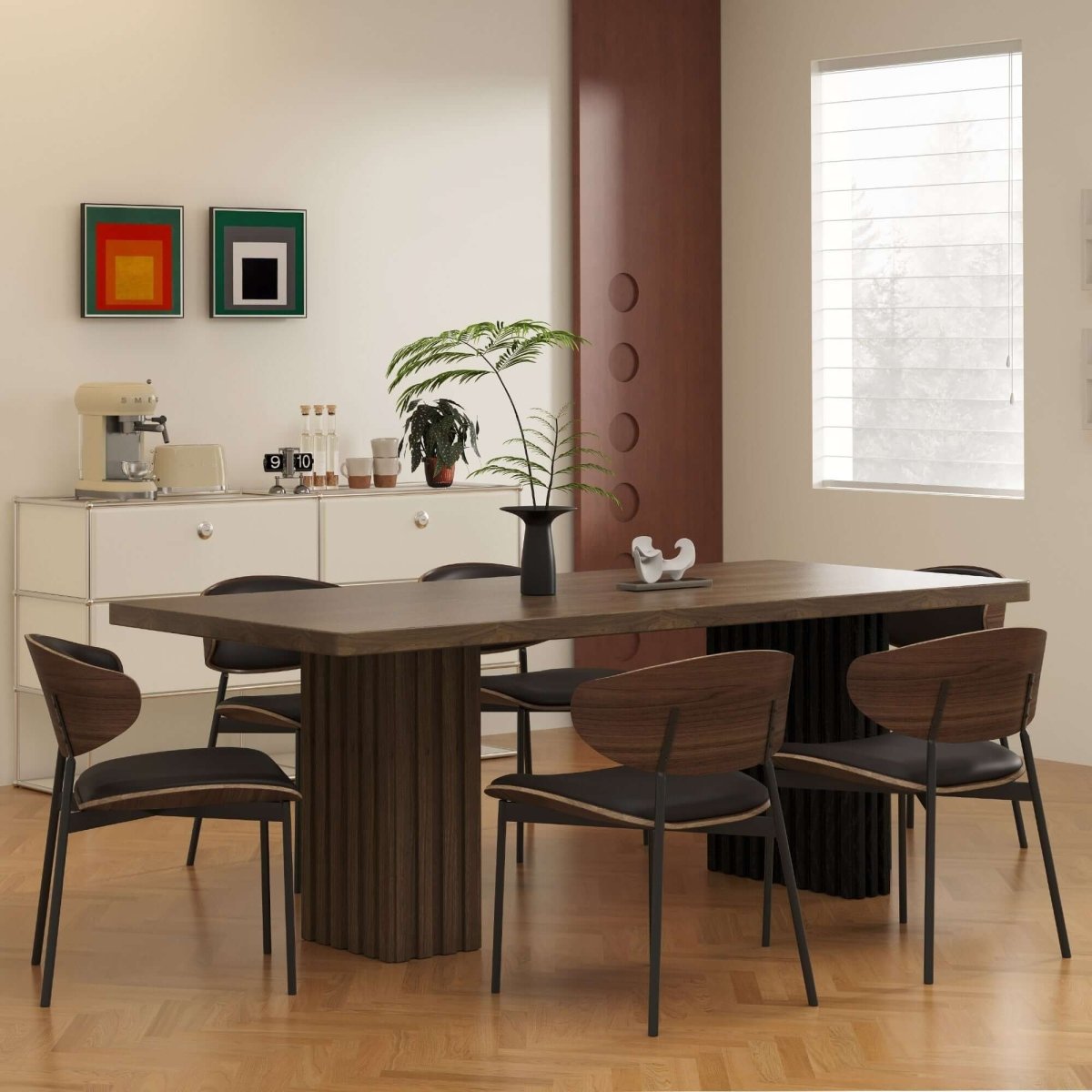 Dining Table D46 - FK - M001 Mid - Century Modern Generous Tabletop Space 70.8" - FamiDear