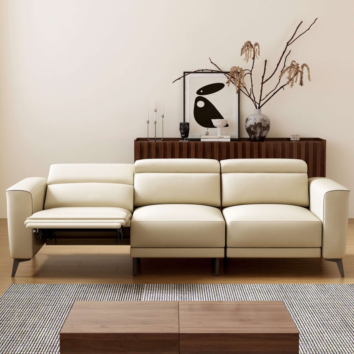 Sofa C28 - FK - N001 Power Recliner Solid Larch Frame 112.5" - FamiDear