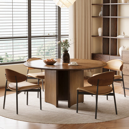 Dining Table CZ0033C Mid-Century Modern Solid Wood Frame 59.05"