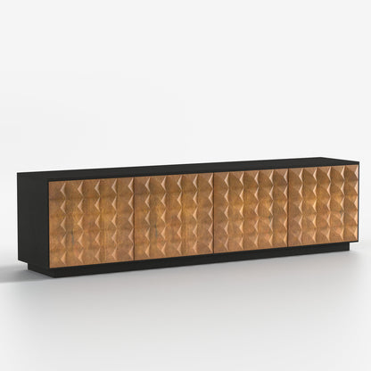 TV Stand YSTVG029 Mid-Century Modern Cable Management 4-Door 87.79"