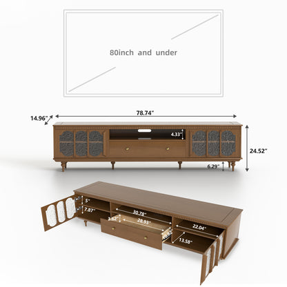 TV Stand DSG2183 Mid-Century Modern Cable Management Spacious Storage 78.74"