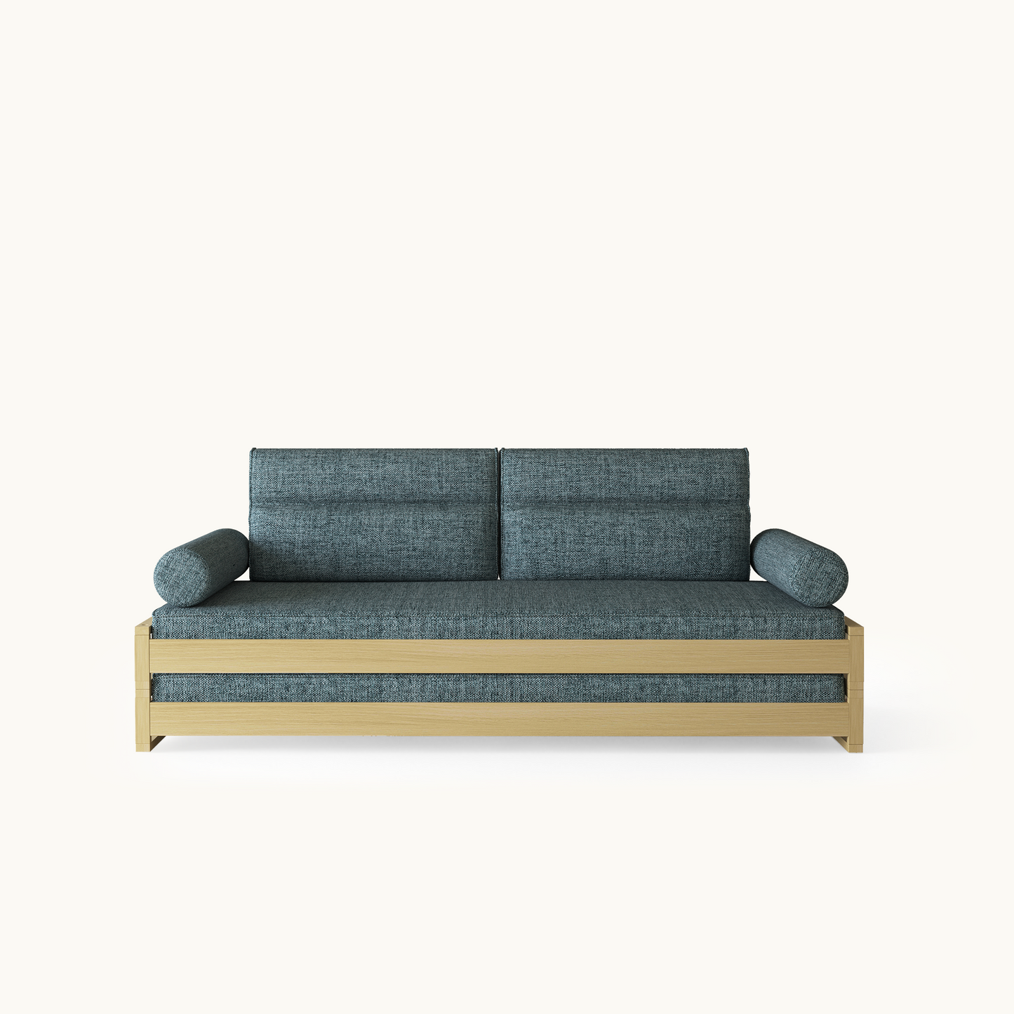 Modern Sofa Bed 75.98" with Stackable Design & Solid Wood Frame