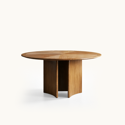Round Dining Table 59.05" Solid Wood with Starburst Top