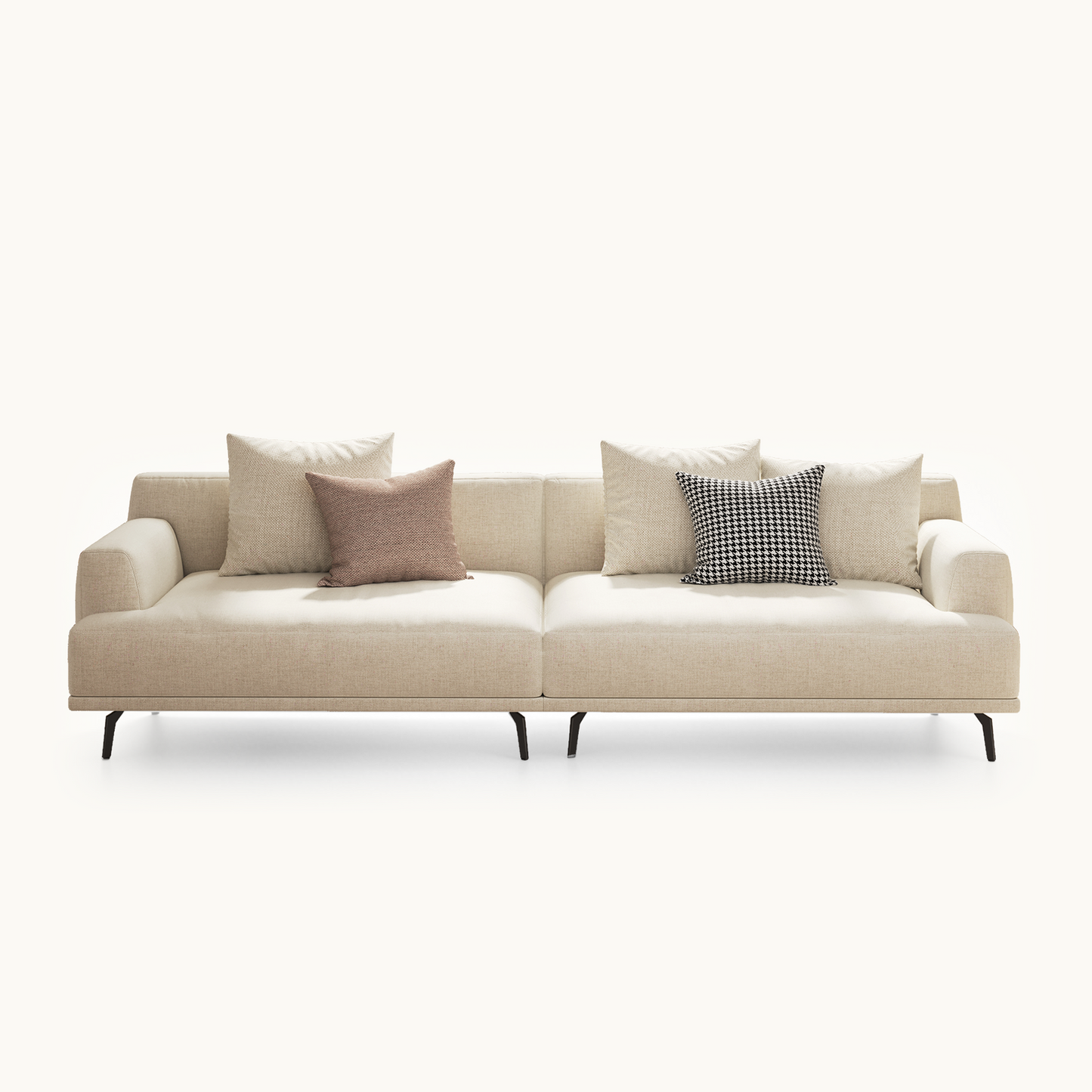 Modern Cotton Linen Sofa 41.3"-110.2" with Durable Fabric & Solid Larch Wood Frame