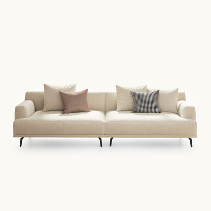 Modern Cotton Linen Sofa 41.3"-110.2" with Durable Fabric & Solid Larch Wood Frame