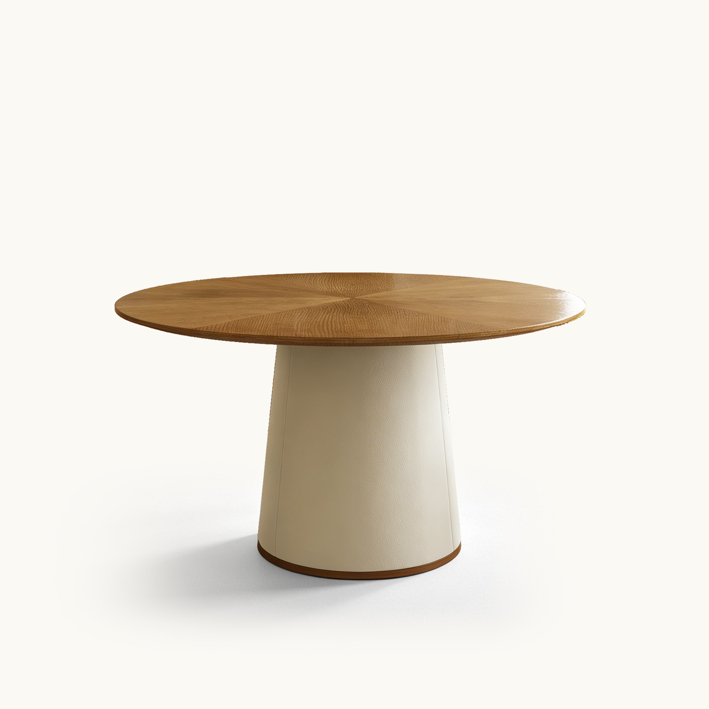 Mid-Century Modern Round Dining Table 59.05" with Upholstered Pedestal Base