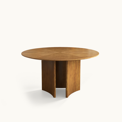 Round Dining Table 59.05" Solid Wood with Starburst Top
