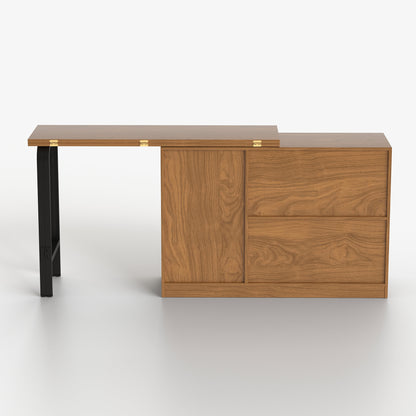 Versatile Desk with Rotatable Top, Foldable Design, and Ample Storage Space, Ideal for Home Office or Study Use