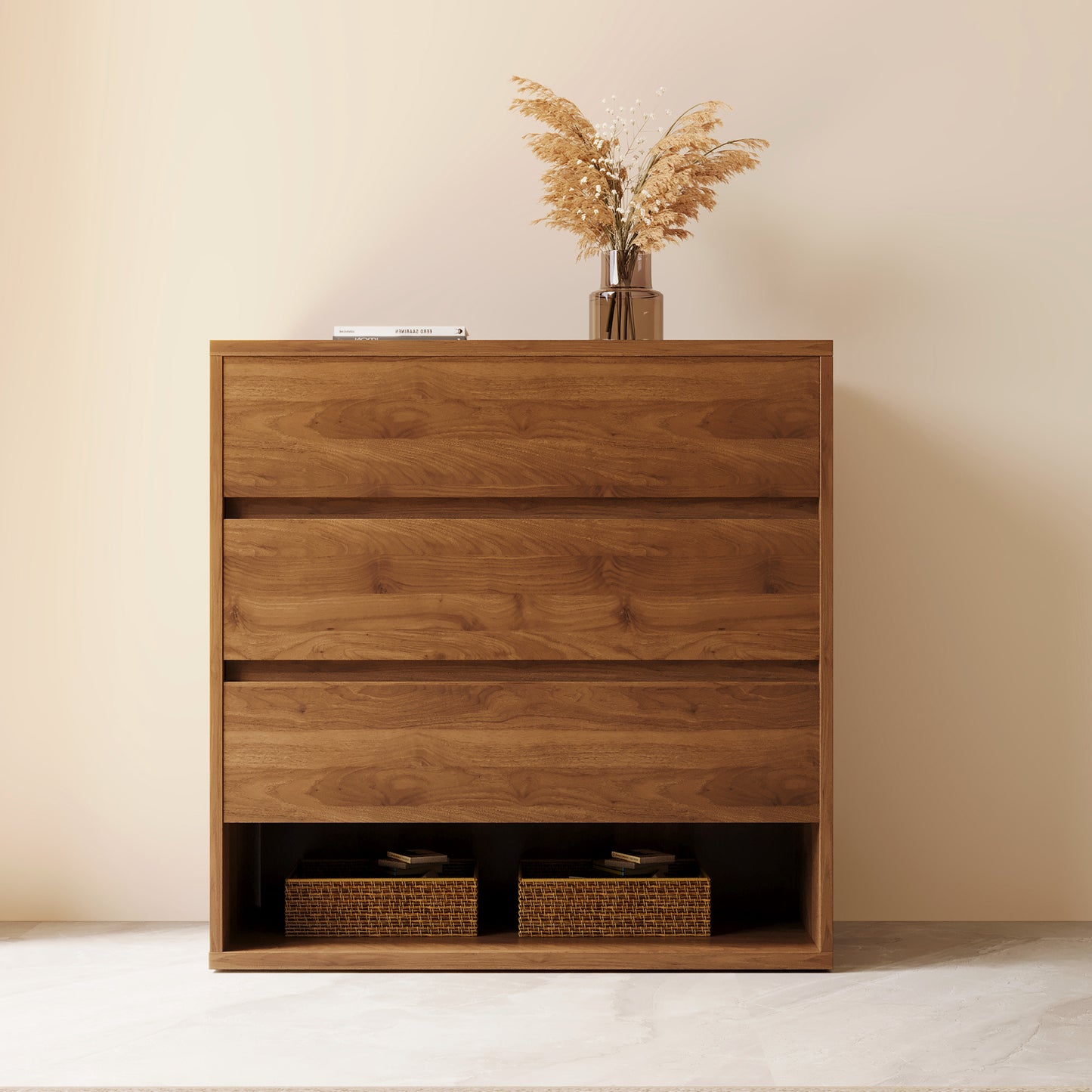 Cabinet CWG599B2 Mid-Century Modern with 3 Drawers Easy-Access Storage 29.52"