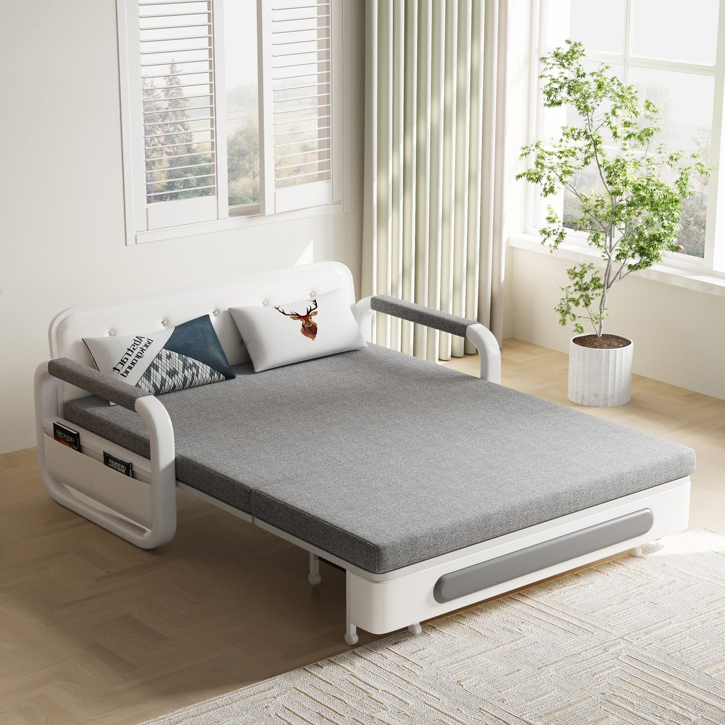 Sofa SFC00 Modern Fold-Out Sofa Bed Durable Fabrics 57.4"