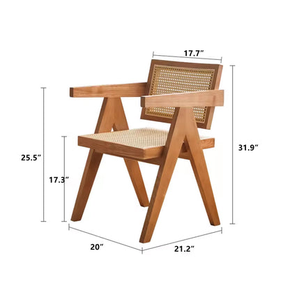 Dining Chair Mid-Century Modern Solid Wood Frame Mesh Backrest