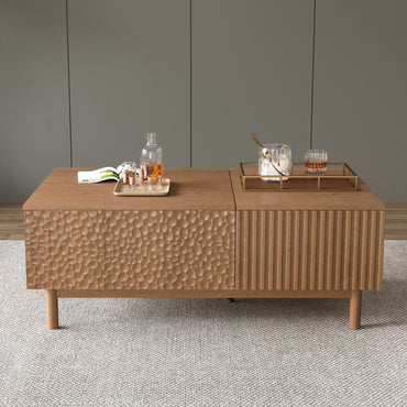 Coffee Table GPJCJ724 Mid-Century Modern Lift-Top Desk Adjustable Shelves