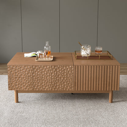 Coffee Table GPJCJ724 Mid-Century Modern Lift-Top Desk Adjustable Shelves