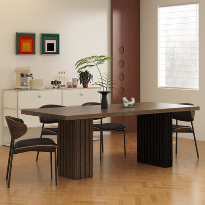 Dining Table FDCZ9105 Mid-Century Modern Generous Tabletop Space 70.8"