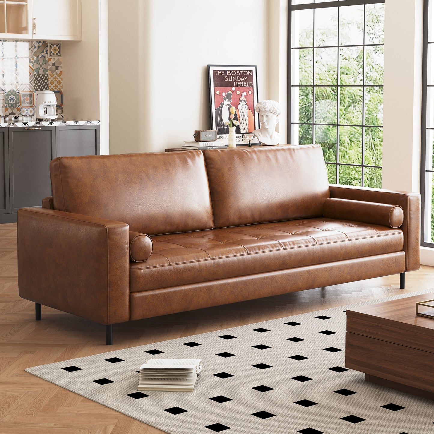 Modern Leather Sofa for Living Room