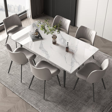 Dining Table WNSH1868 Modern Can Seat 6-10 People Extendable 62.9" to 94.4"