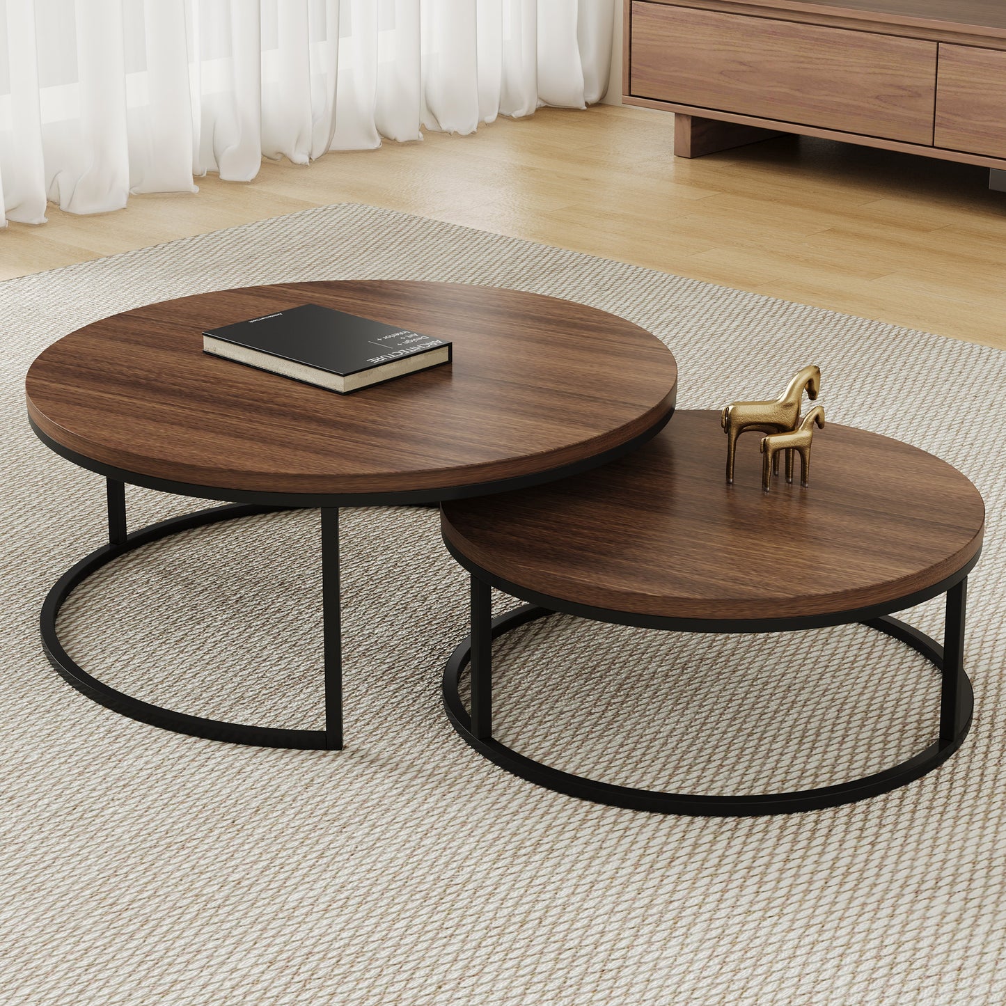 Coffee Table ZHCJG119 Modern Rotundity 55.2" (Set of 2)