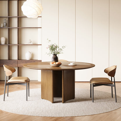 Dining Table CZ0033C Mid-Century Modern Solid Wood Frame 59.05"