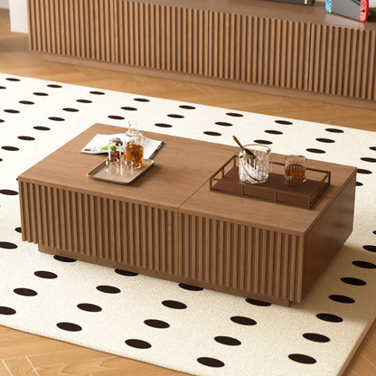 Coffee Table GPJCJ725 Mid-Century Modern Lift-Top Desk Smooth-Glide Drawers 51.1"