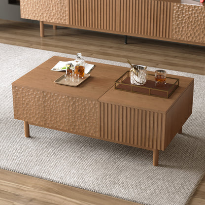 Coffee Table GPJCJ724 Mid-Century Modern Lift-Top Desk Adjustable Shelves