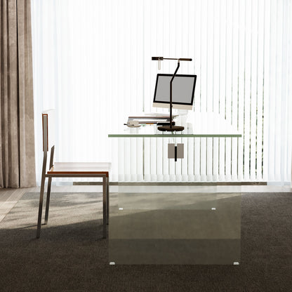 Desk BLSZ001 Modern Tempered Glass Generous Tabletop Space 53.14"