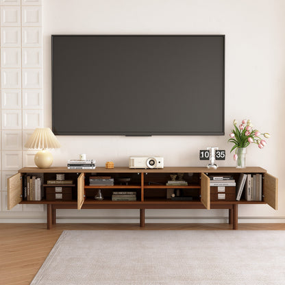 TV Stand FDDSG2200 Mid-Century Modern Cable Management 4-Door 86.6"