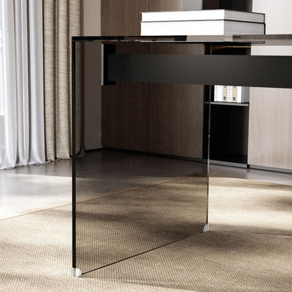Desk MGBLSZ002 Modern Tempered Glass Generous Tabletop Space 53.14"