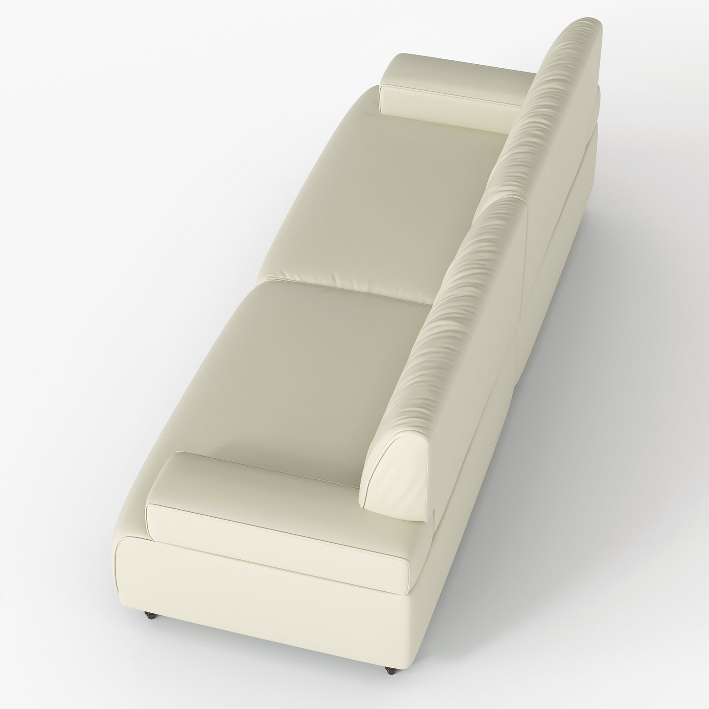 Mid-century modern style leather upholstered sofa, three-seater sofa for living room