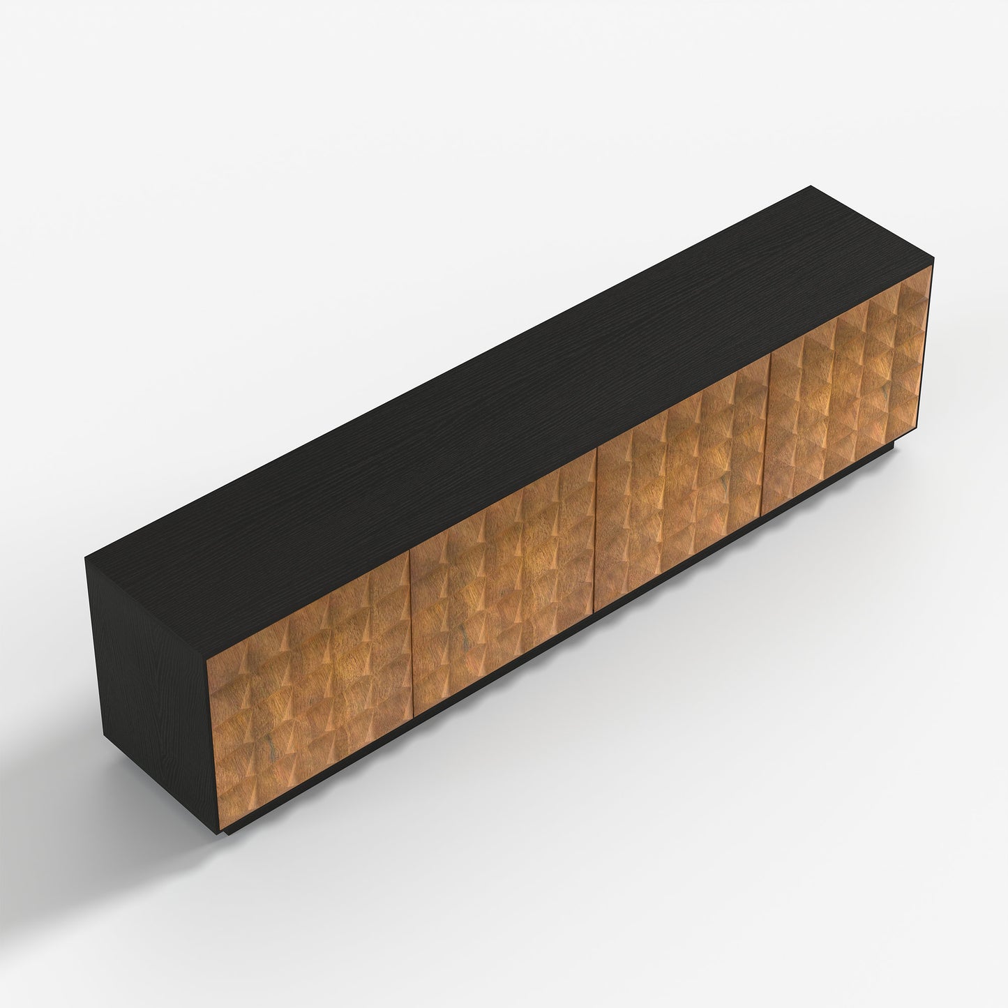 TV Stand YSTVG029 Mid-Century Modern Cable Management 4-Door 87.79"