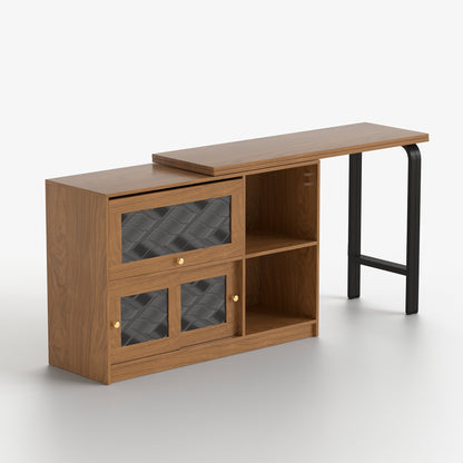 Versatile Desk with Rotatable Top, Foldable Design, and Ample Storage Space, Ideal for Home Office or Study Use