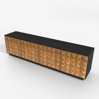 TV Stand YSTVG029 Mid-Century Modern Cable Management 4-Door 87.79"