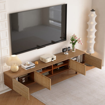 TV Stand FDDSG2200 Mid-Century Modern Cable Management 4-Door 86.6"