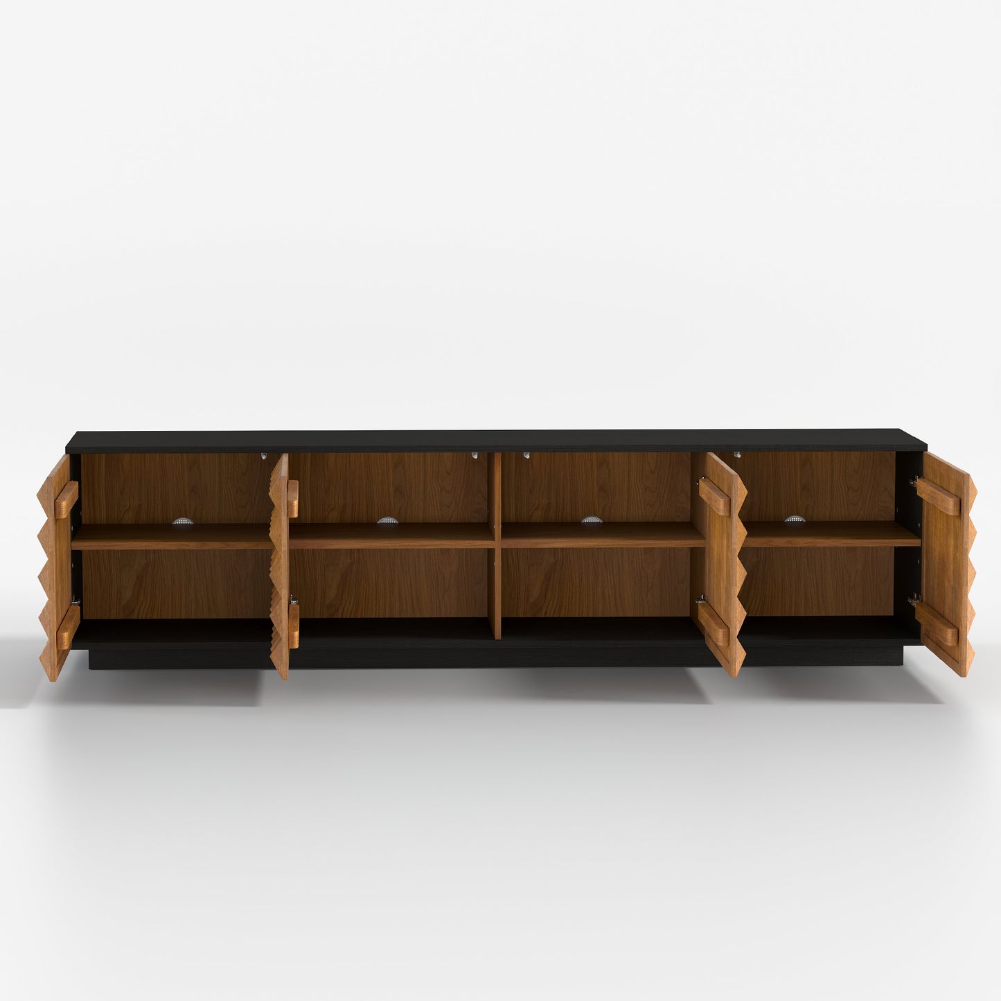 TV Stand YSTVG029 Mid-Century Modern Cable Management 4-Door 87.79"