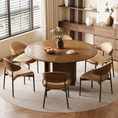 Dining Table CZ0033C Mid-Century Modern Solid Wood Frame 59.05"